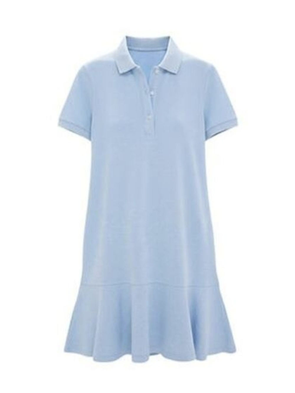 Tuckernuck Dress May Polo Light Blue Pique Ruffle Hem Mini Size M - Picture 8 of 16